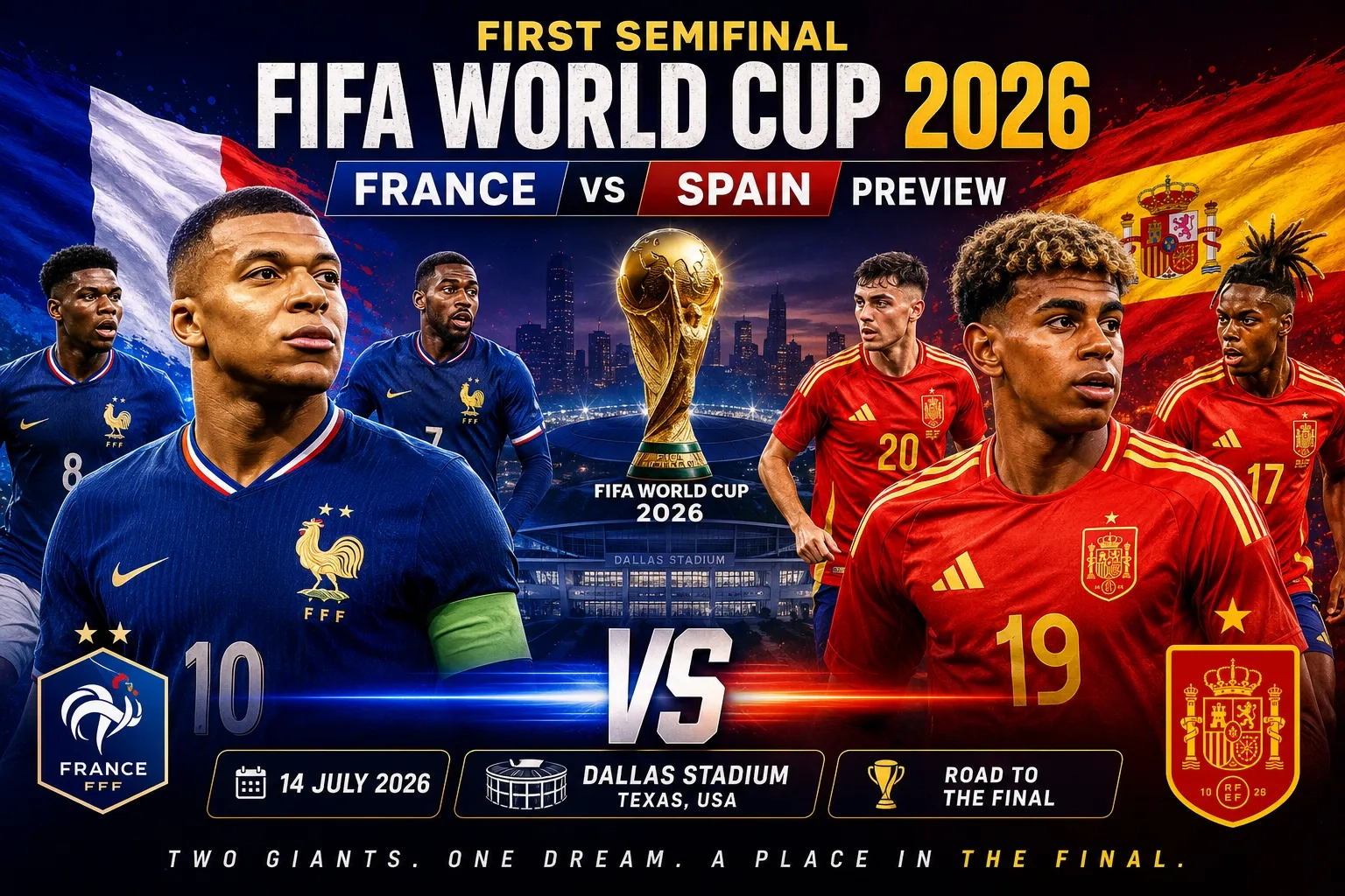 First Semifinal FIFA World Cup 2026: France vs Spain Preview featured image