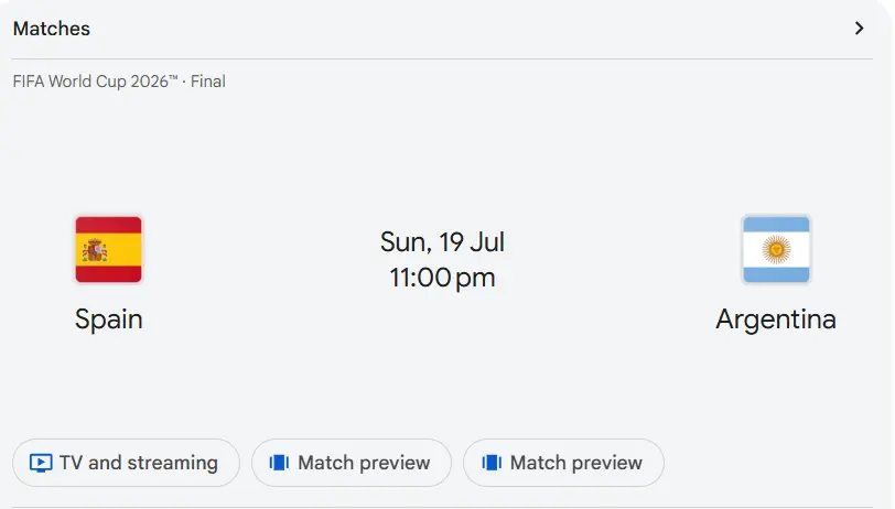FiFa World cup final 2026 - Argentina vs Spain